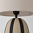 Tafellamp Miora - gestreept keramiek met stoffen kap in beige