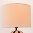 Tafellamp Miora - gestreept keramiek met stoffen kap in beige