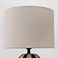 Tafellamp Miora - gestreept keramiek met stoffen kap in beige