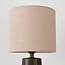 Tafellamp Ayra - antraciet keramiek met stoffen kap in beige