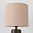 Tafellamp Ayra in antraciet keramiek met stoffen kap in beige