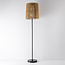 Solar staande lamp Elyra met rotan-look kap - zwart met licht bruin