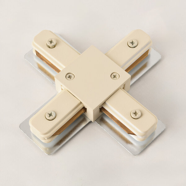 X-Koppelstuk voor 1-fase rail in beige