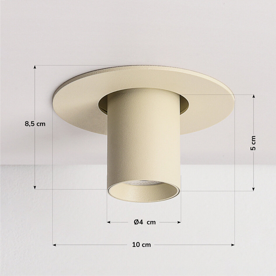 Richtbare inbouwspot in beige Ø10 cm