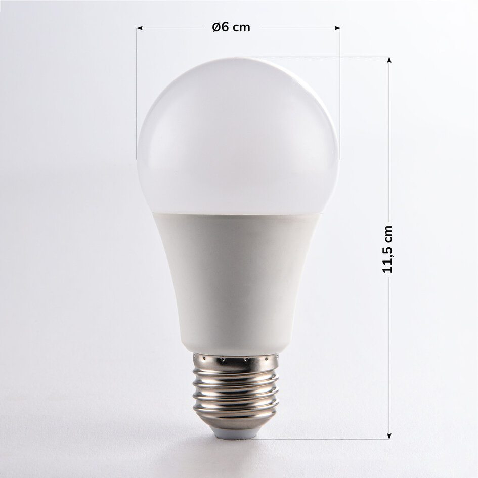 Dimbare E27 LED lamp 7W, melkwit, Ø60 - RGB en 3000K (afstandsbediening los verkrijgbaar)