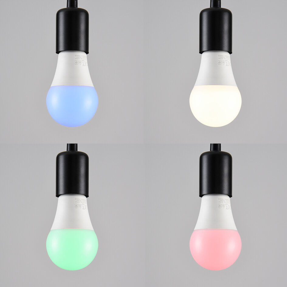 Dimbare E27 LED lamp 7W, melkwit, Ø60 - RGB en 3000K (afstandsbediening los verkrijgbaar)