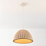 Hanglamp Hyske met geribbelde kap in zandbeige