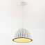 Hanglamp Hyske met geribbelde kap in wit