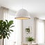 Hanglamp Hyske met geribbelde kap in wit