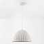 Hanglamp Hyske met geribbelde kap in wit