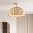 Plafondlamp Lysko met geribbelde kap - zandbeige