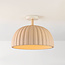 Plafondlamp Lysko met geribbelde kap - zandbeige