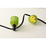 Prikkabel set inclusief kappen in groene rotanlook, verkrijgbaar met verschillende LED lampen