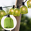 Prikkabel set inclusief kappen in groene rotanlook, verkrijgbaar met verschillende LED lampen