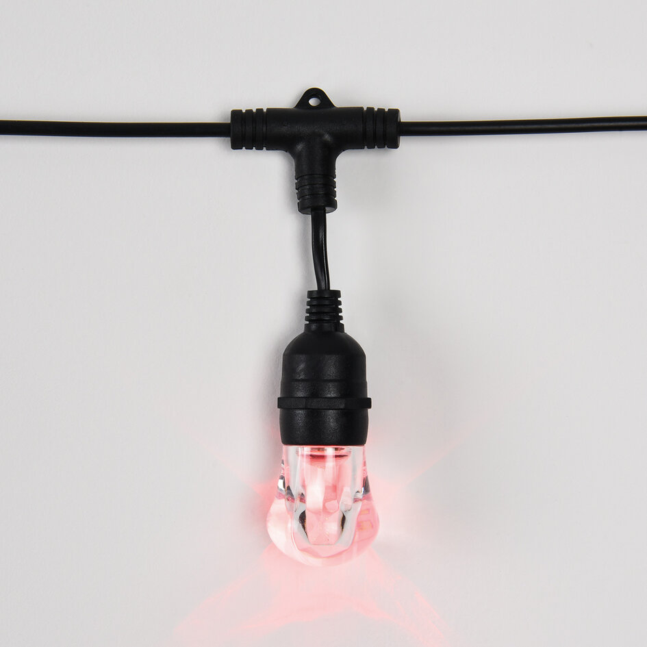 RGB prikkabel met 15 hangende fittingen - 15 meter