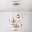 3-lichts hanglamp Trinidad met amber glas - beige