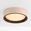 Plafondlamp Nardia met geïntegreerde LED en 3-staps dimbaar Ø29 cm - beige met houtaccent