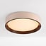 Plafondlamp Nardia met geïntegreerde LED en 3-staps dimbaar Ø39 cm - beige met houtaccent