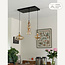 Retro hanglamp Maracas met amber glas - 4-lichts
