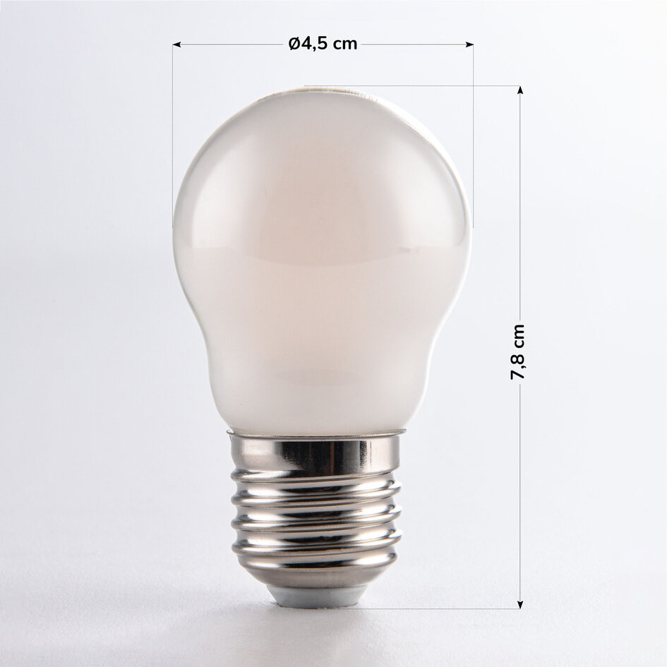3-staps dimbare E27 LED lamp Ø45 met melkwit glas 4,5W 2700K