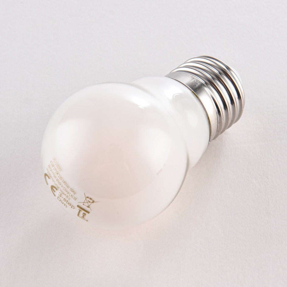 3-staps dimbare E27 LED lamp Ø45 met melkwit glas 4,5W 2700K