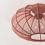 Plafondlamp Linen met ronde terra roze stoffen kap
