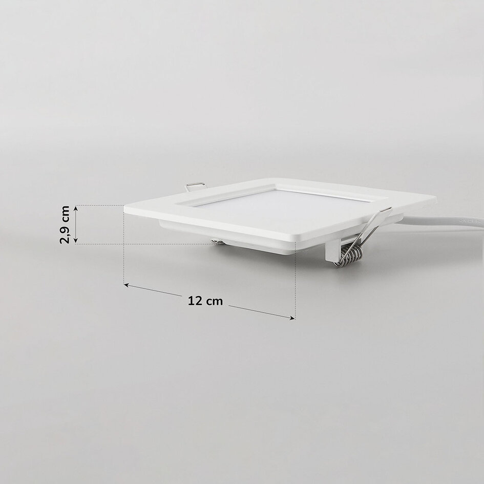 6W vierkante downlight met aanpasbare kleurtemperatuur - 120 x 120 mm