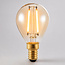 E14 dimbare LED filament lamp Ø45 mm met amber glas 2,5W 2200K