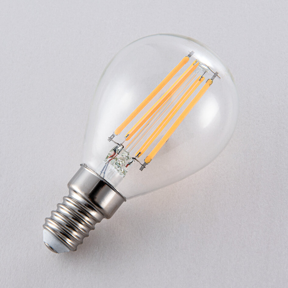 E14 3-staps dimbare LED filament lamp Ø45 met helder glas 4,5W 2700K