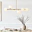 Design hanglamp Aster - beige met melkwit glas, 6-lichts