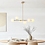 Design hanglamp Aster - beige met melkwit glas, 6-lichts