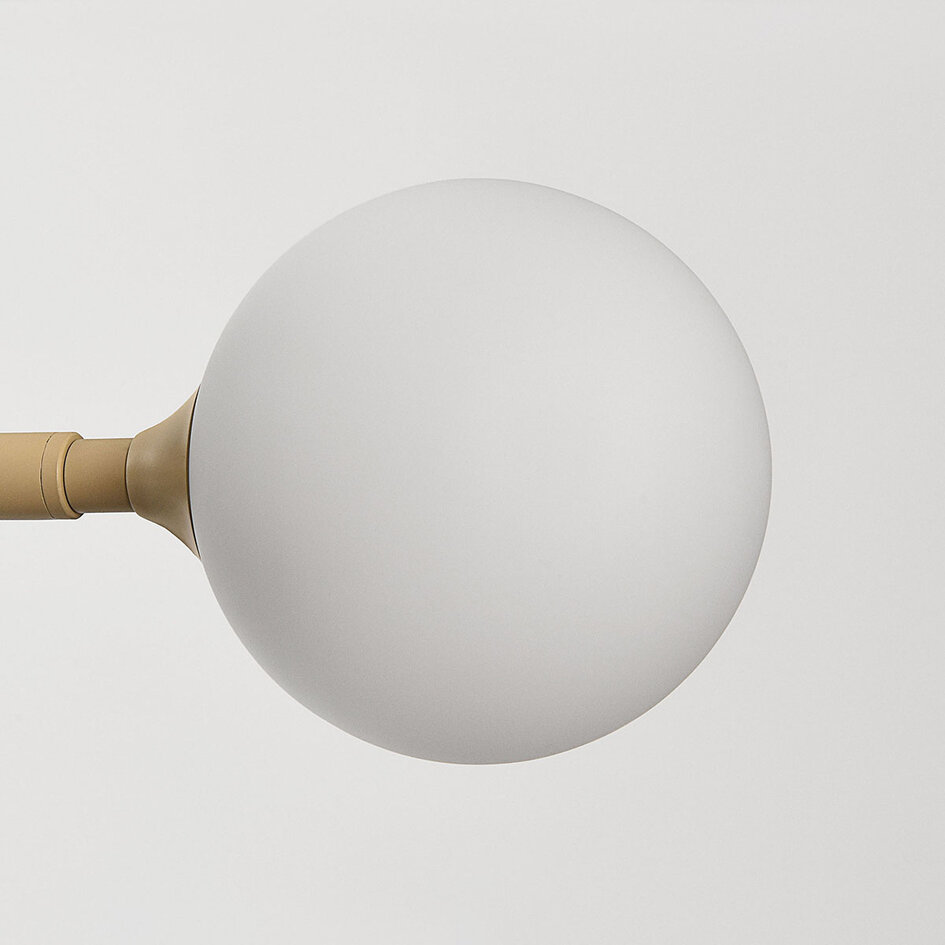 Design hanglamp Aster - beige met melkwit glas, 6-lichts