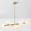 Design hanglamp Aster - beige met melkwit glas, 6-lichts