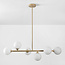 Design hanglamp Aster - beige met melkwit glas, 6-lichts