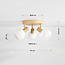 3-lichts plafondlamp Orlando - beige met melkwit glas