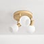 3-lichts plafondlamp Orlando - beige met melkwit glas