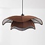 Hanglamp Vea met organische linnen kap in warm bruin
