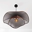 Hanglamp Vea met organische linnen kap in warm bruin