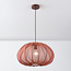 Hanglamp Ecruva met ronde terra roze stoffen kap