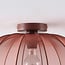 Plafondlamp Ecruva met terra roze stoffen kap