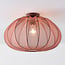 Plafondlamp Ecruva met terra roze stoffen kap