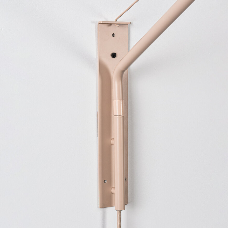 Verstelbare wandlamp Flera - ronde beige stoffen kap
