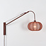 Verstelbare wandlamp Flera - ronde terra roze stoffen kap