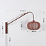 Verstelbare wandlamp Flera - ronde terra roze stoffen kap