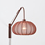 Verstelbare wandlamp Brandel - ronde terra roze stoffen kap