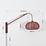 Verstelbare wandlamp Brandel - ronde terra roze stoffen kap