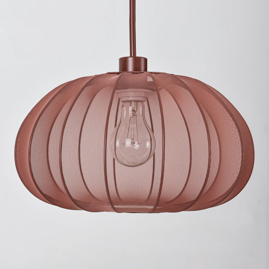Verstelbare wandlamp Brandel - ronde terra roze stoffen kap
