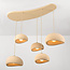 5-lichts Wabi Sabi hanglamp Klori zandbeige steeneffect