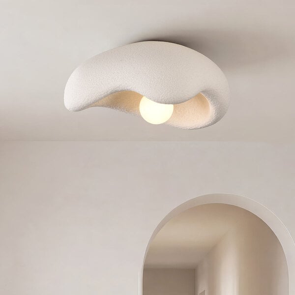 Wabi Sabi plafondlamp Ishi met steeneffect in wit