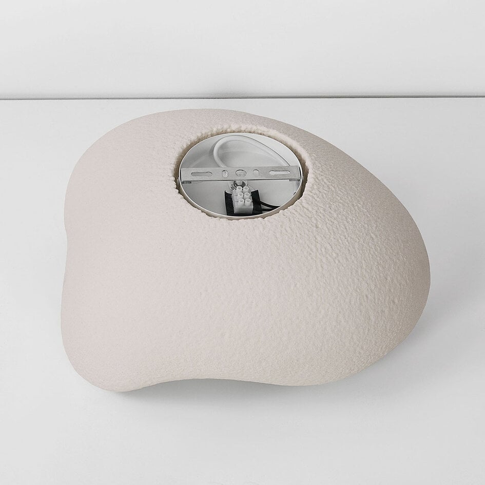Wabi Sabi plafondlamp Ishi met steeneffect in wit